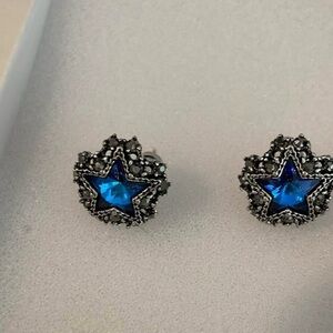 Blue Star S925 sterling silver Stud Earrings